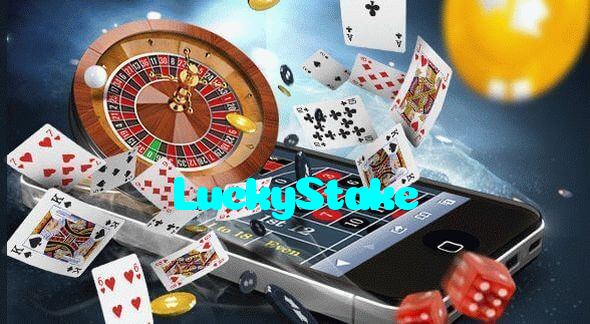 LuckyStake casino presented on mobile device in Pakistan with slots and live games